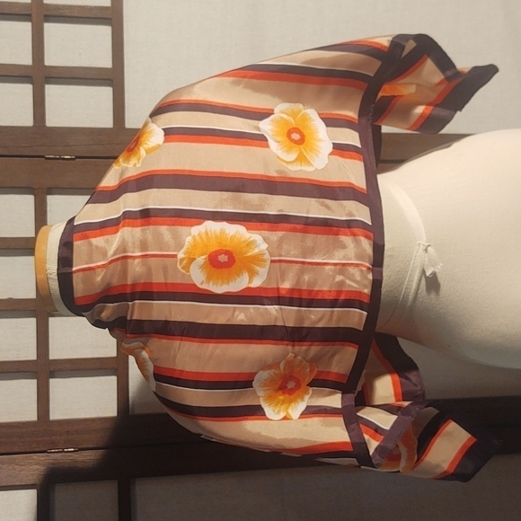 Striped Floral Scarf - Picture 1 of 4